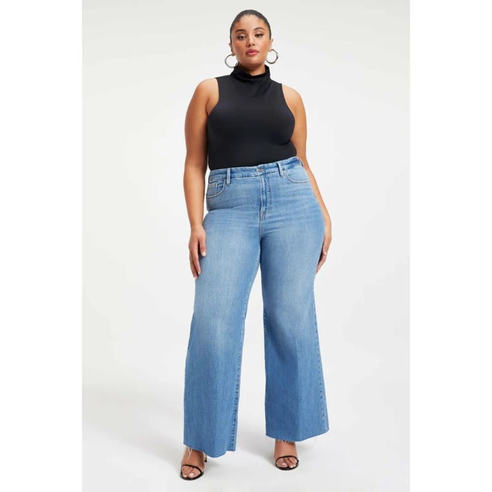 Good American Good Waist Palazzo jeans Size 24 Plus - Picture 2 of 8